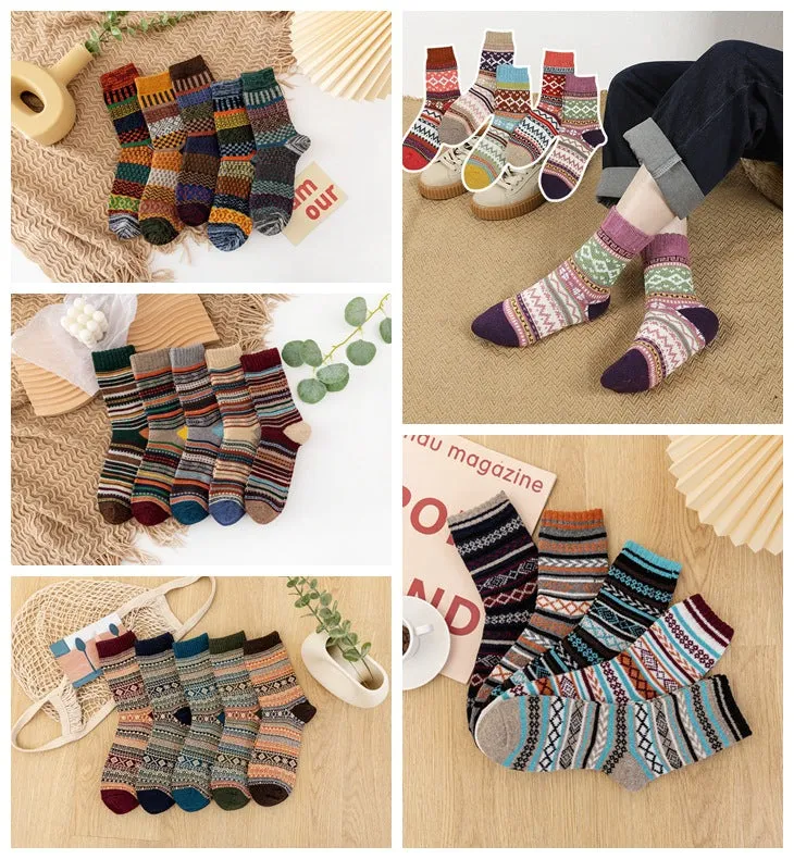 ( 5 PAIRS ) Owlkay Super Thick Wool Socks