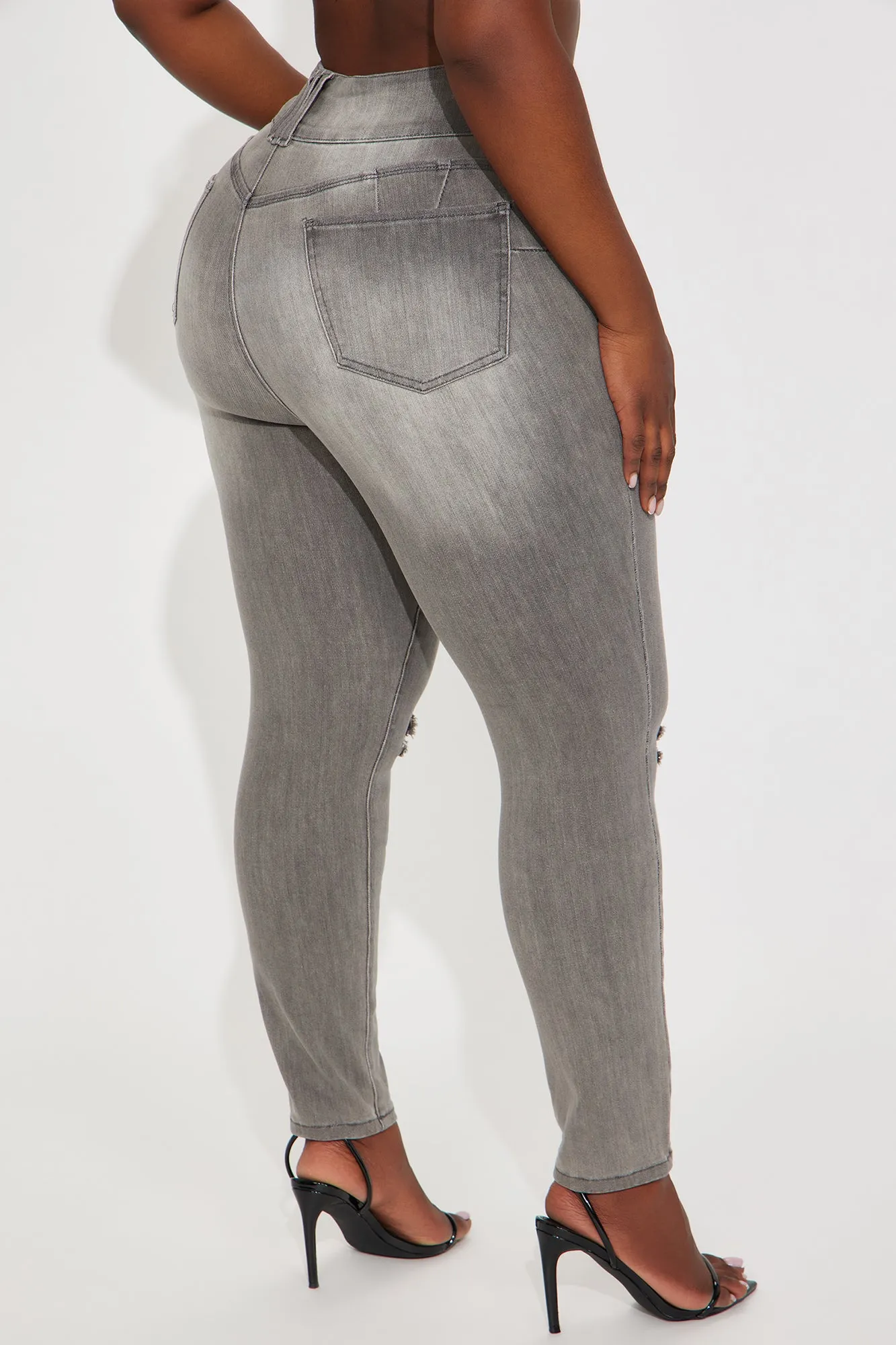 Always Irreplaceable Ripped Stretch Booty Lifting Jeans - Grey