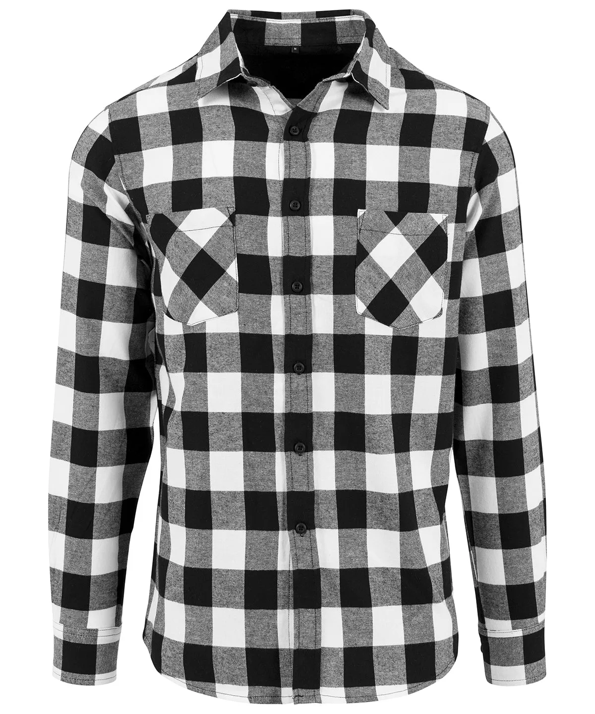 Black/White - Checked flannel shirt
