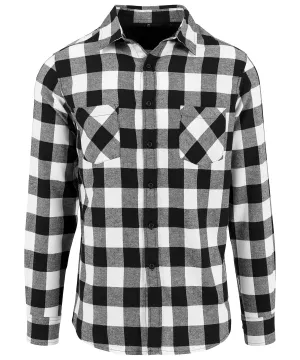 Black/White - Checked flannel shirt