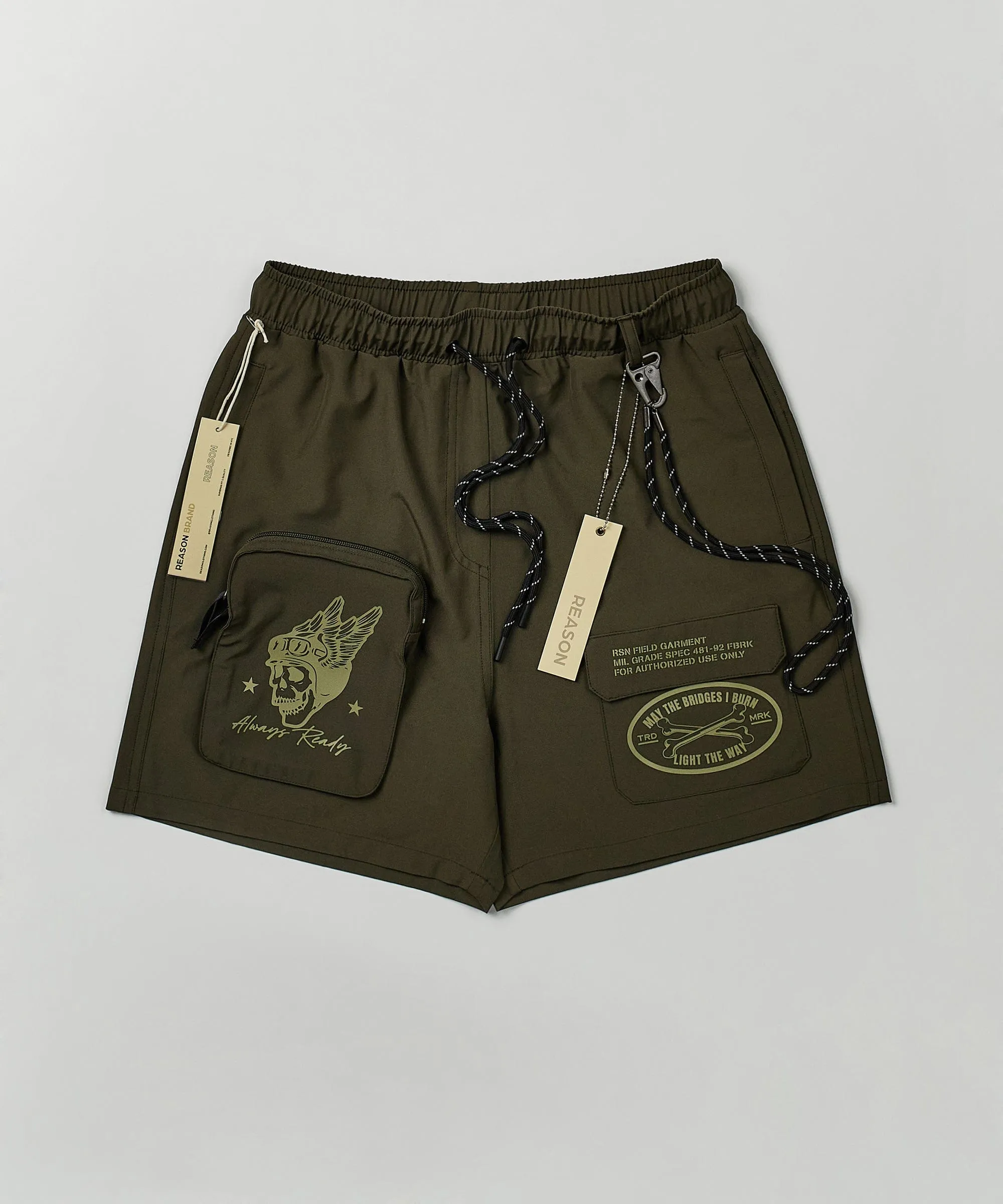 Bridges Utility Cargo Stretch Tech Nylon Shorts - Green