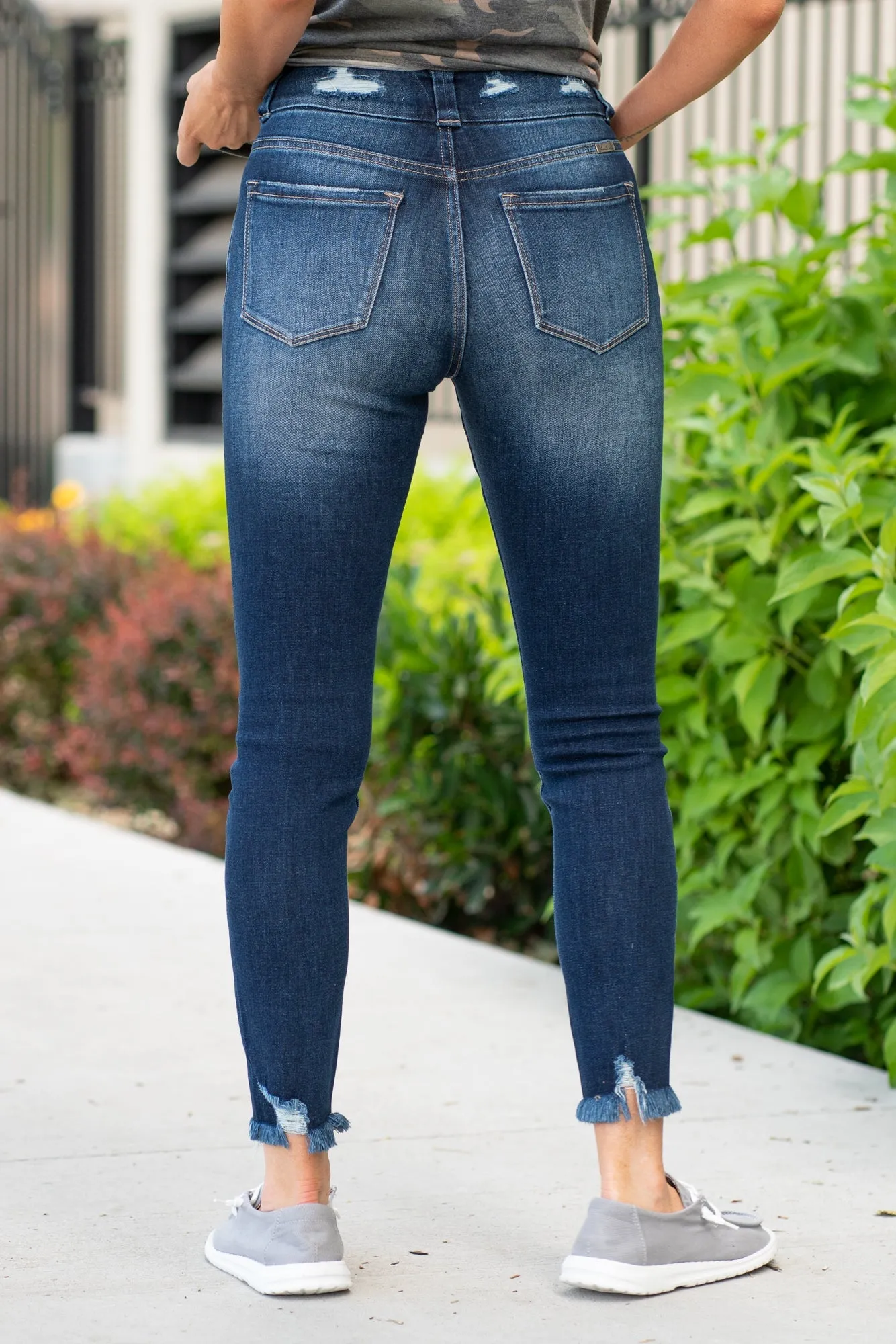 Cal High Rise Double Button Ankle Skinny Reg & Plus Sizes