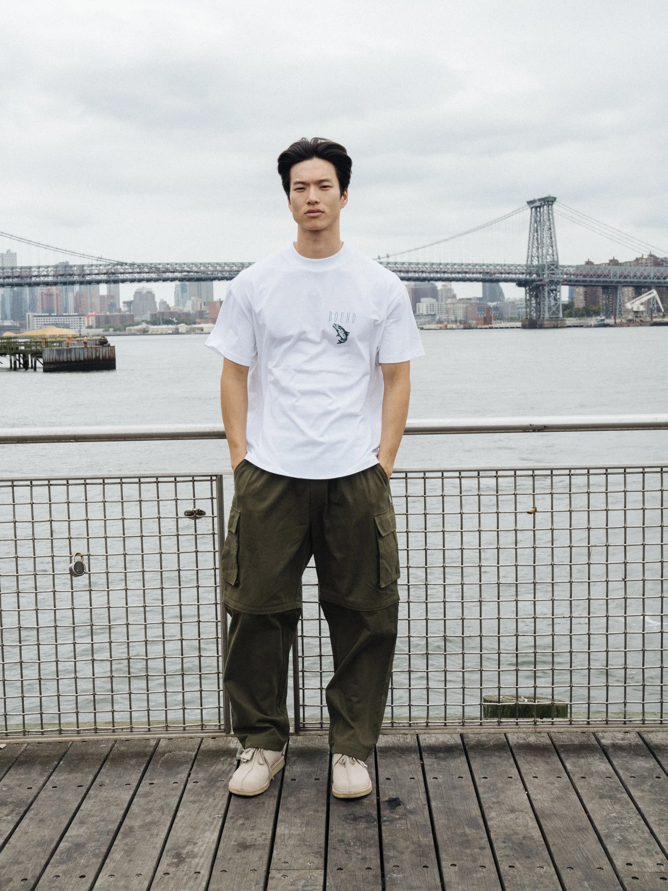 CANVAS CARGO TROUSER   SHORT ZIP OFFS - ARMY GREEN
