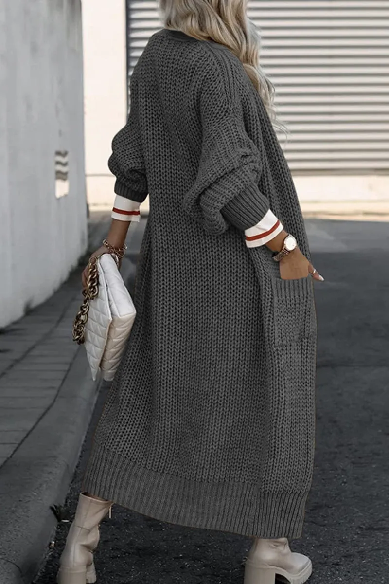 Casual Solid Pocket V Neck Outerwear