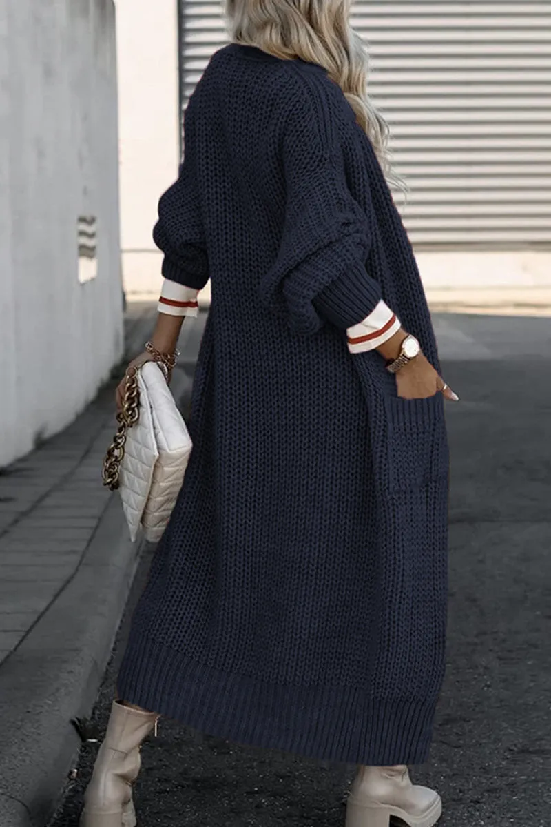 Casual Solid Pocket V Neck Outerwear
