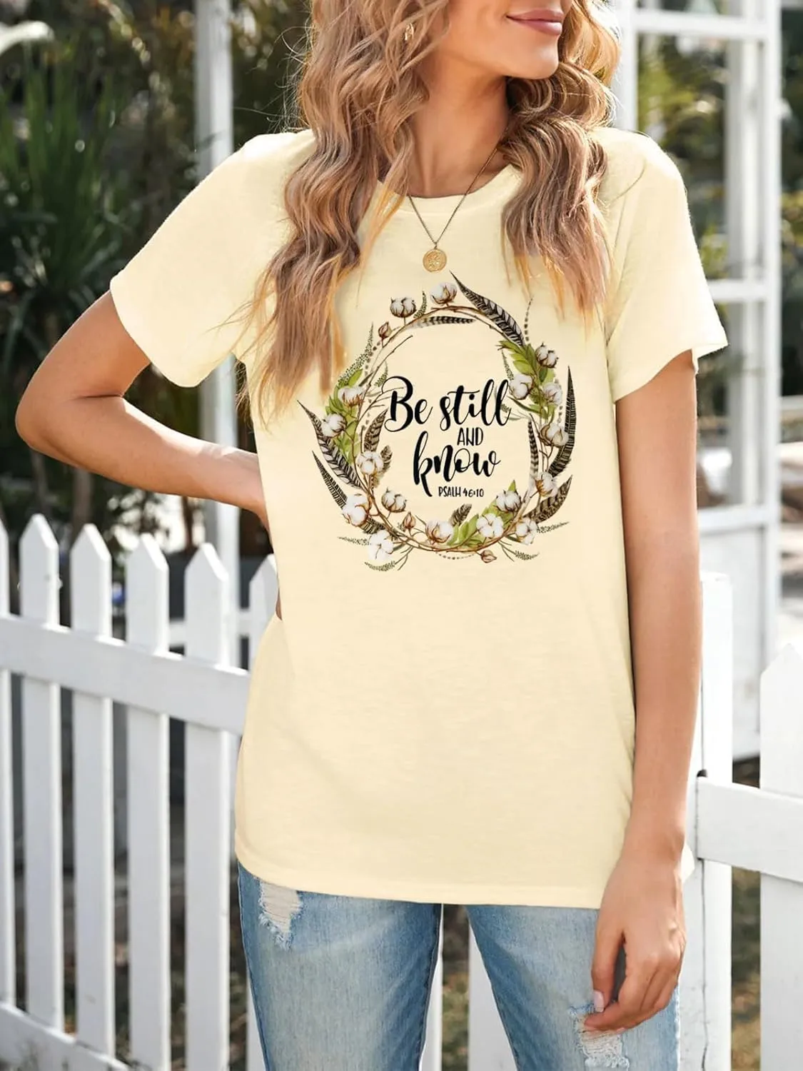 Christian Be Still and Know Shirts for Women Summer Casual T Shirts