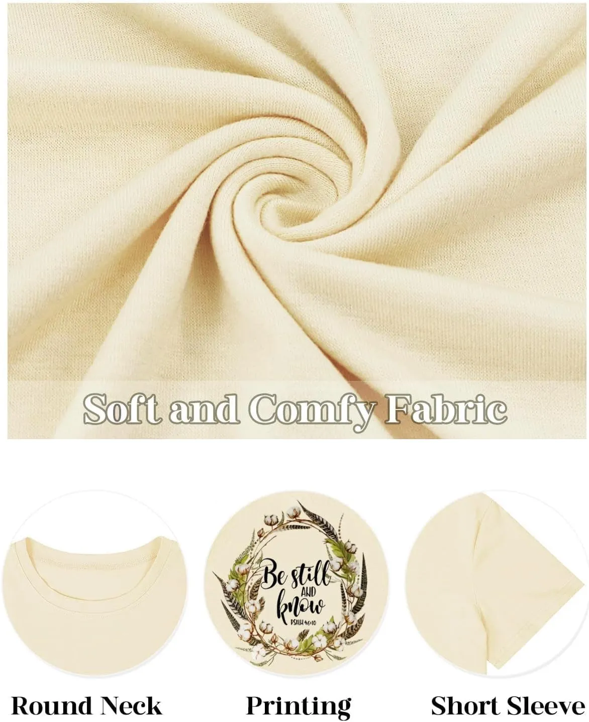 Christian Be Still and Know Shirts for Women Summer Casual T Shirts