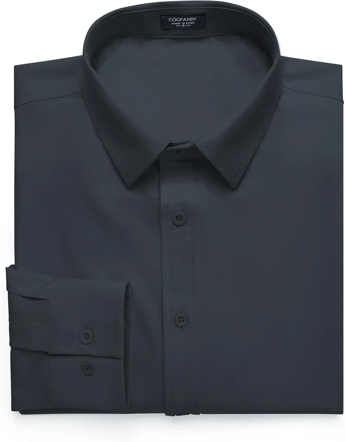 COOFANDY Men's Business Dress Shirts Wrinkle Free Long Sleeve Regular Fit Dress Shirt Textured Casual Button Down Shirts