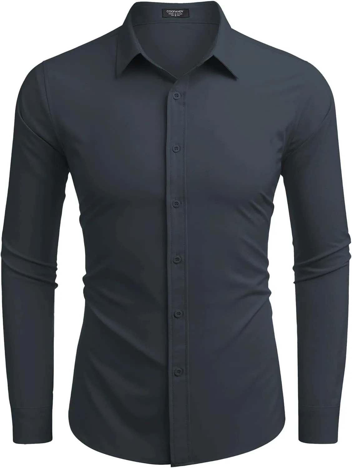 COOFANDY Men's Business Dress Shirts Wrinkle Free Long Sleeve Regular Fit Dress Shirt Textured Casual Button Down Shirts