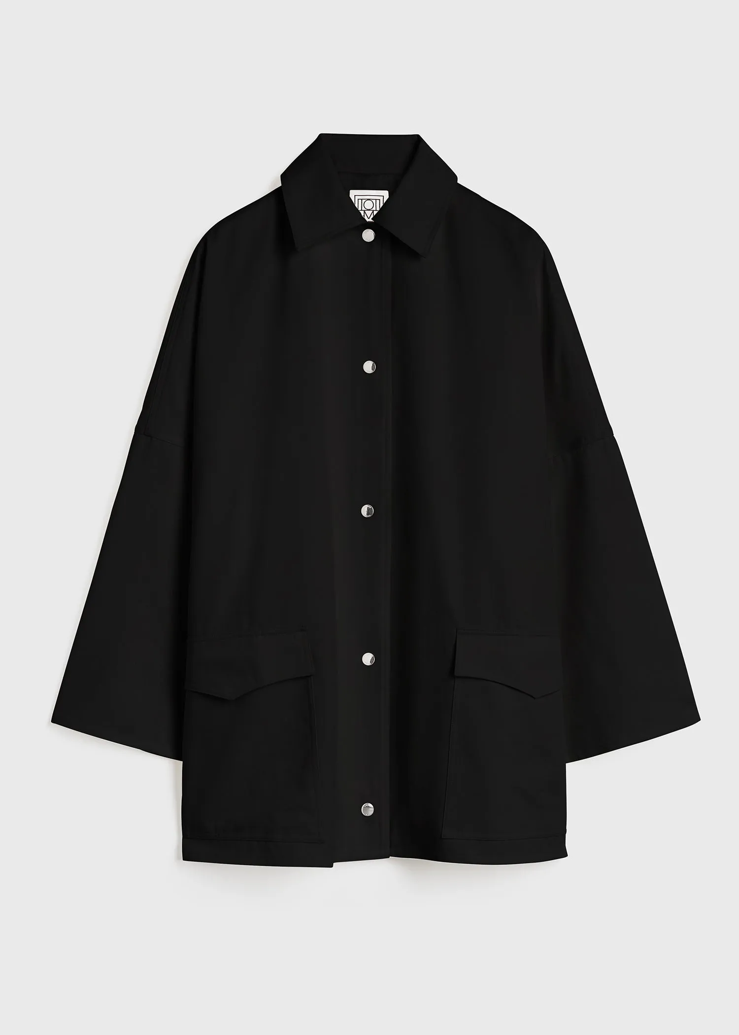 Cotton twill overshirt jacket black