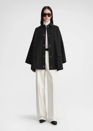 Cotton twill overshirt jacket black
