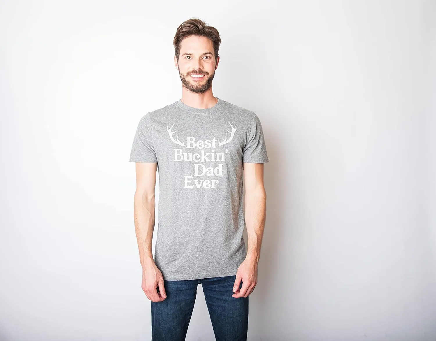 Crazy Dog Mens T Shirt Best Buckin Dad Ever for Amazing Dad Funny Fathers Day Tees