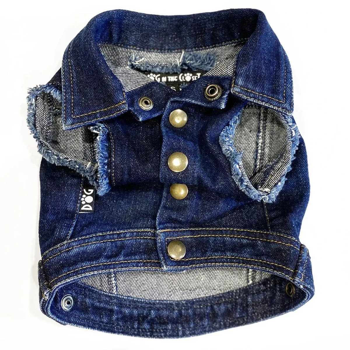 Custom Day Of The Dead Denim Dog Jacket