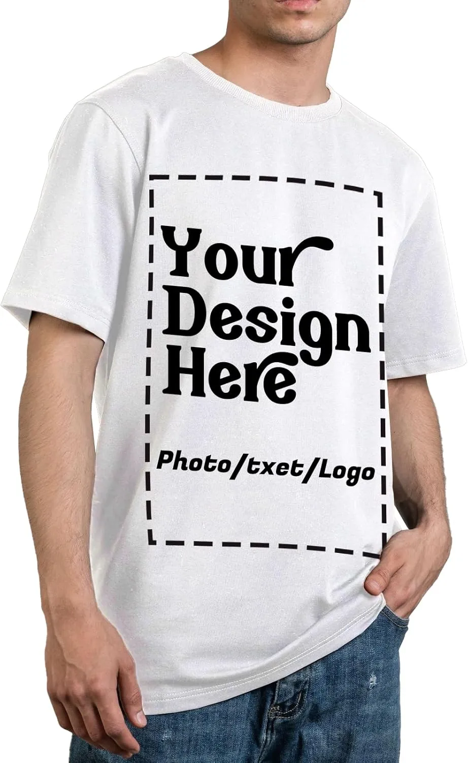 Custom T Shirts with Your Photo Made in USA Unisex Cotton T Shirt Customized Personalized T Shirts for Men and Women