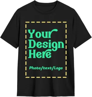 Custom T Shirts with Your Photo Made in USA Unisex Cotton T Shirt Customized Personalized T Shirts for Men and Women