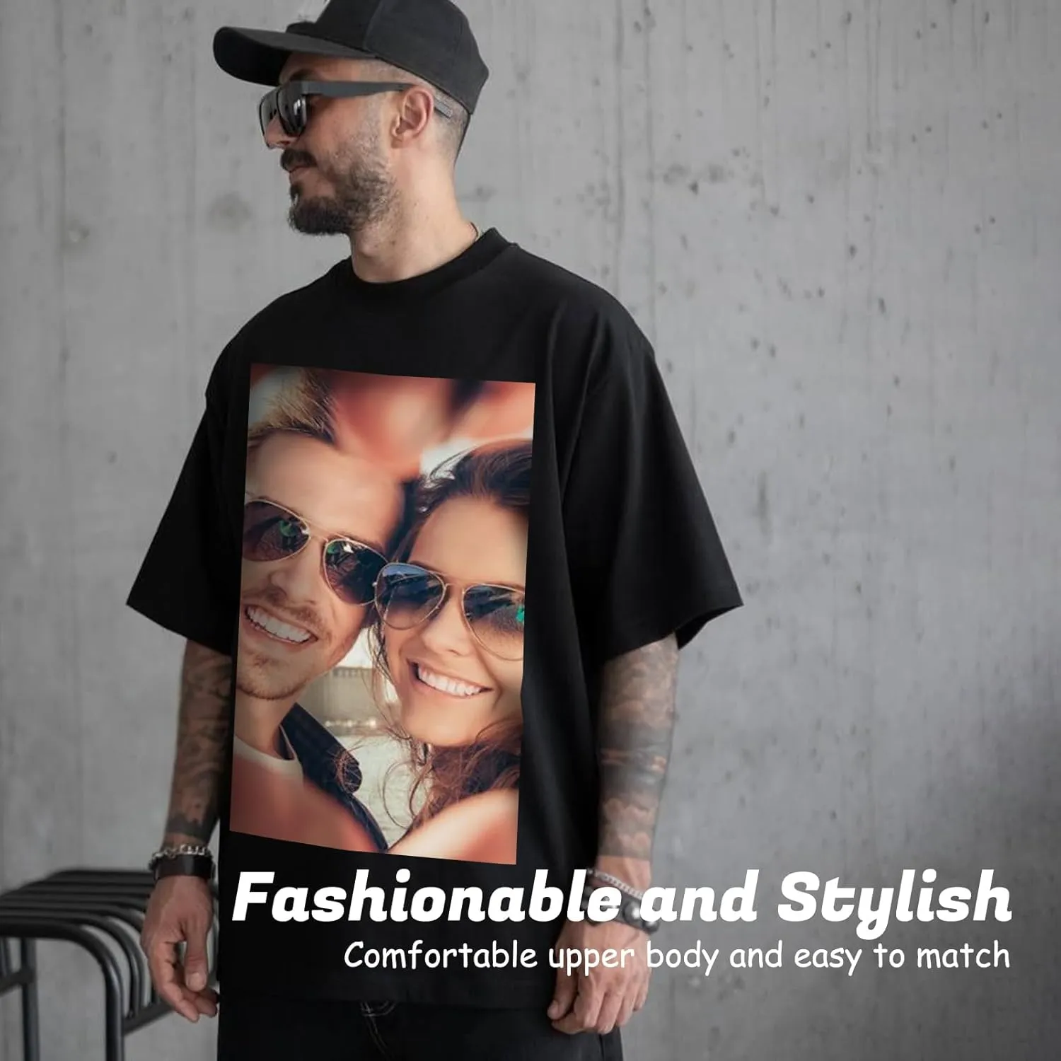 Custom T Shirts with Your Photo Made in USA Unisex Cotton T Shirt Customized Personalized T Shirts for Men and Women