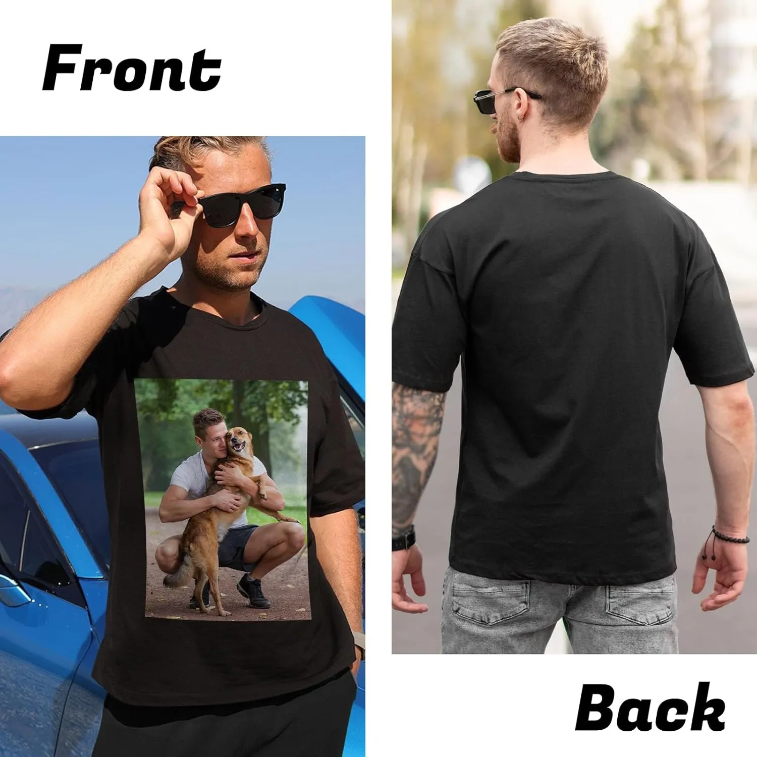 Custom T Shirts with Your Photo Made in USA Unisex Cotton T Shirt Customized Personalized T Shirts for Men and Women