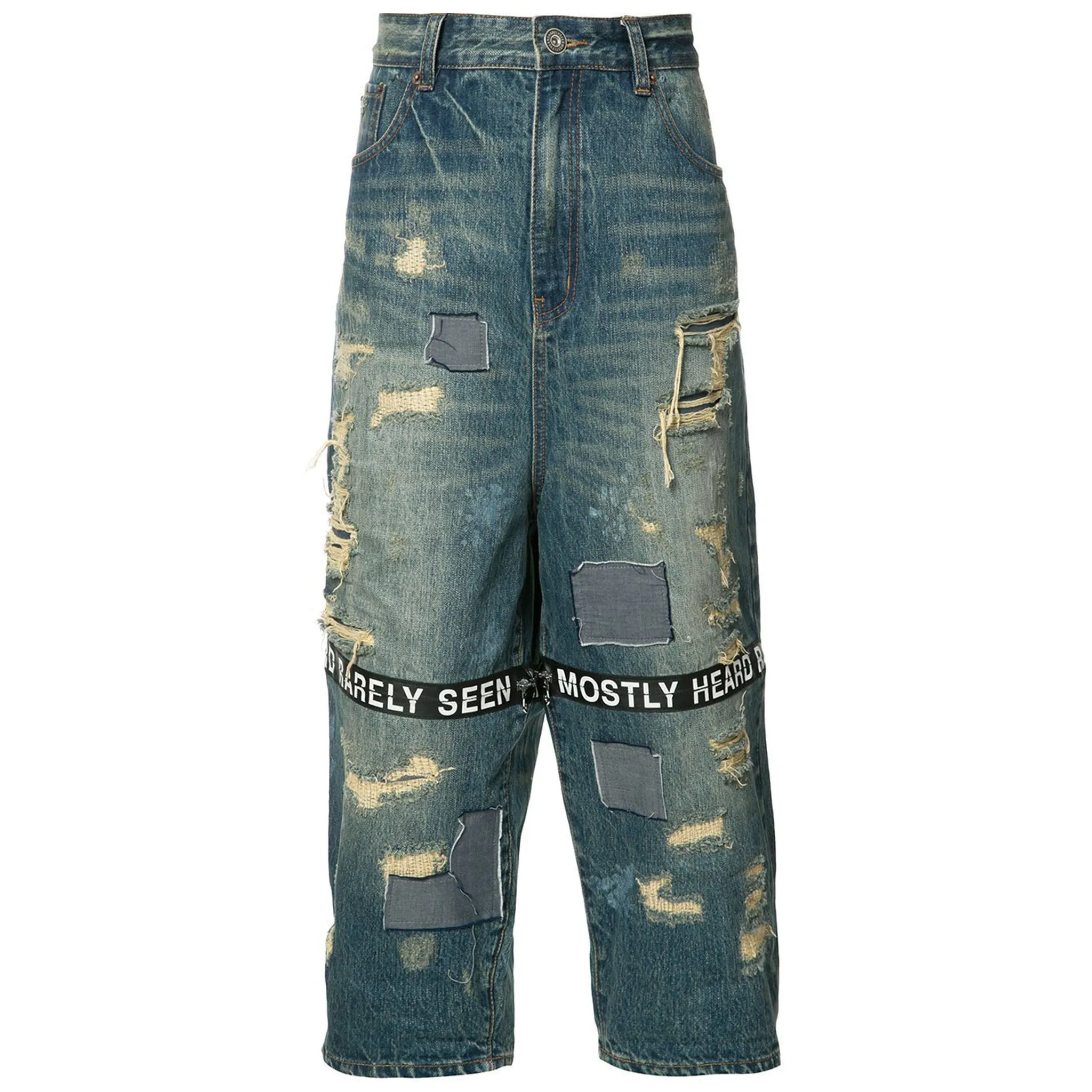 DESTROYED TICKER FEED JEANS