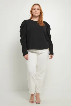 English Factory - Plus Size Puff Long Sleeve Top