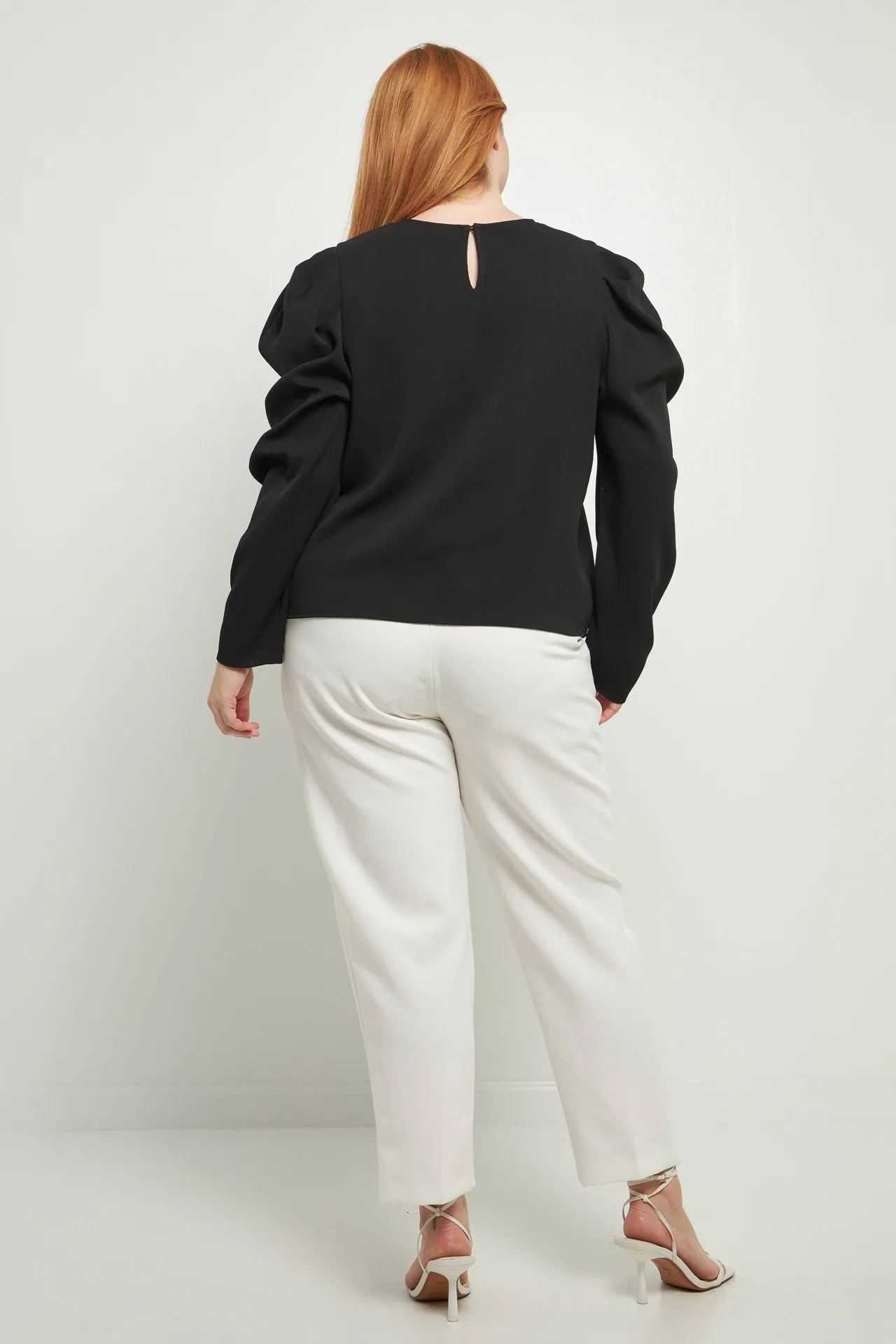 English Factory - Plus Size Puff Long Sleeve Top
