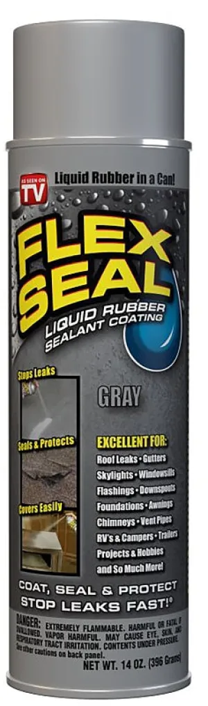 Flex Seal US473SL20 Rubberized Spray Coating, Gray, 14 oz, Can :CAN: QUANTITY: 1