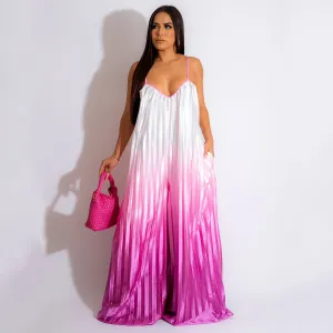Gabrielle Gradient Pleated Loose Jumpsuits