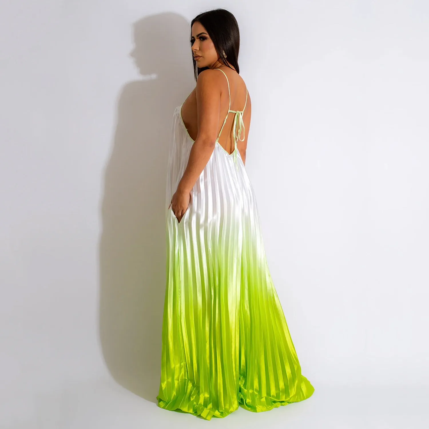 Gabrielle Gradient Pleated Loose Jumpsuits