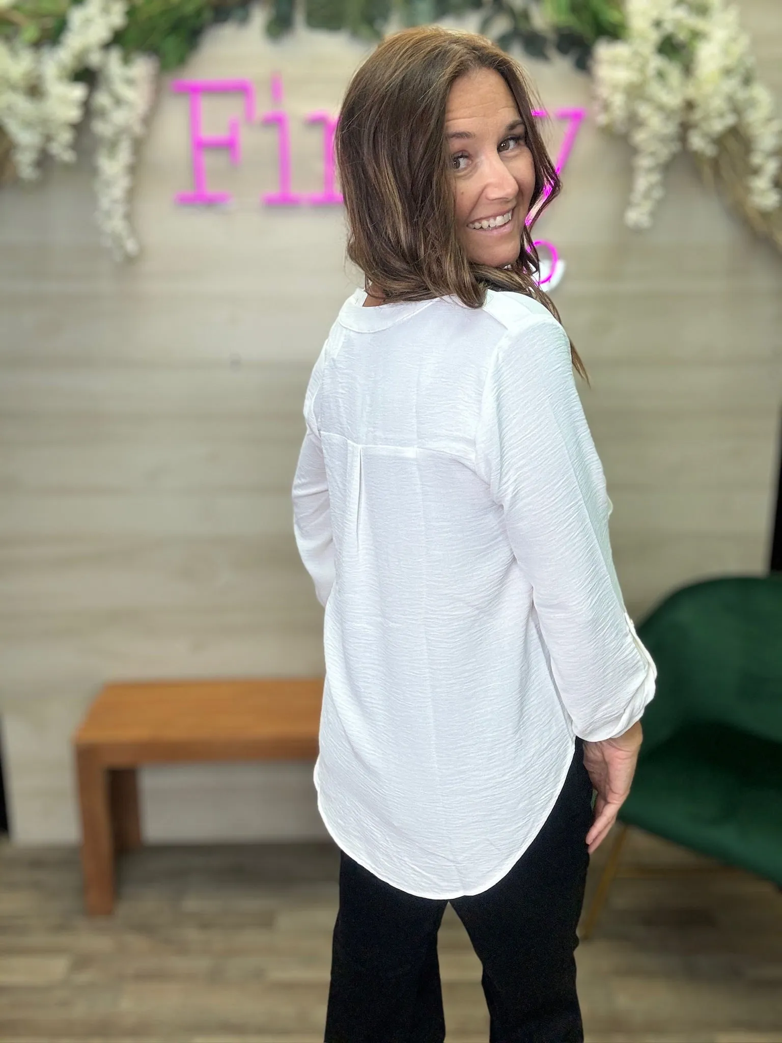 Gold Snap 3/4 Sleeve Top