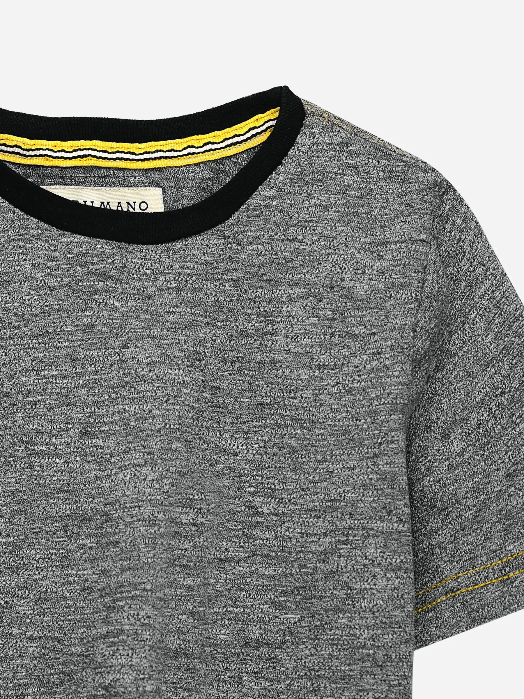 Grey Short Sleeves Marl Casual T-Shirt
