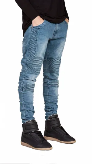 Hi-Street Ripped Slim Fit Biker Jeans