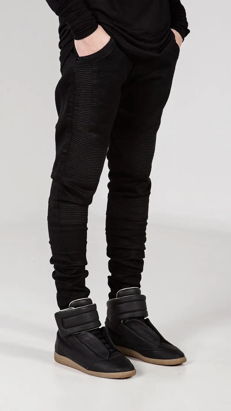 Hi-Street Ripped Slim Fit Biker Jeans