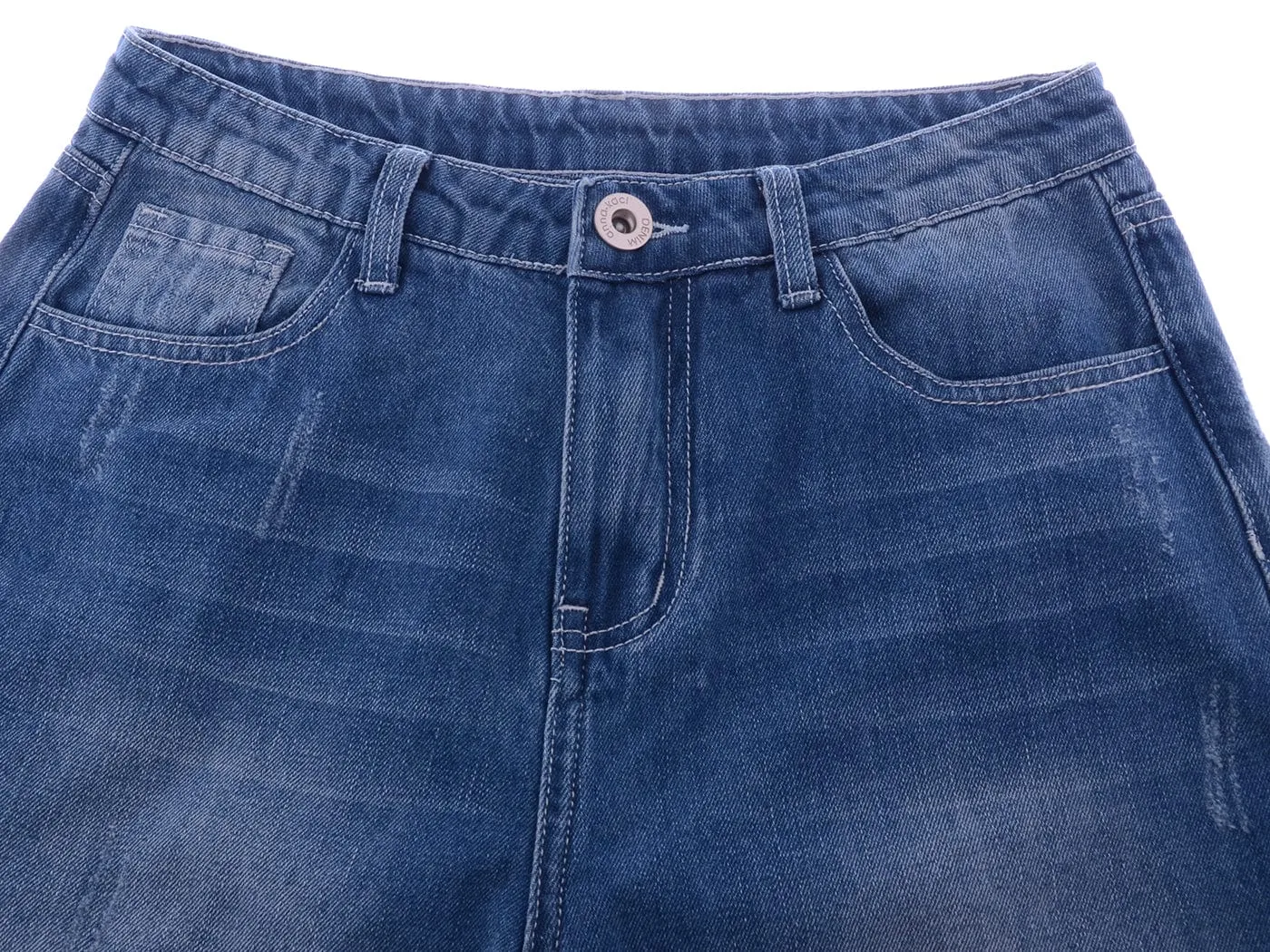 High Waist Ripped Boyfriend Jeans