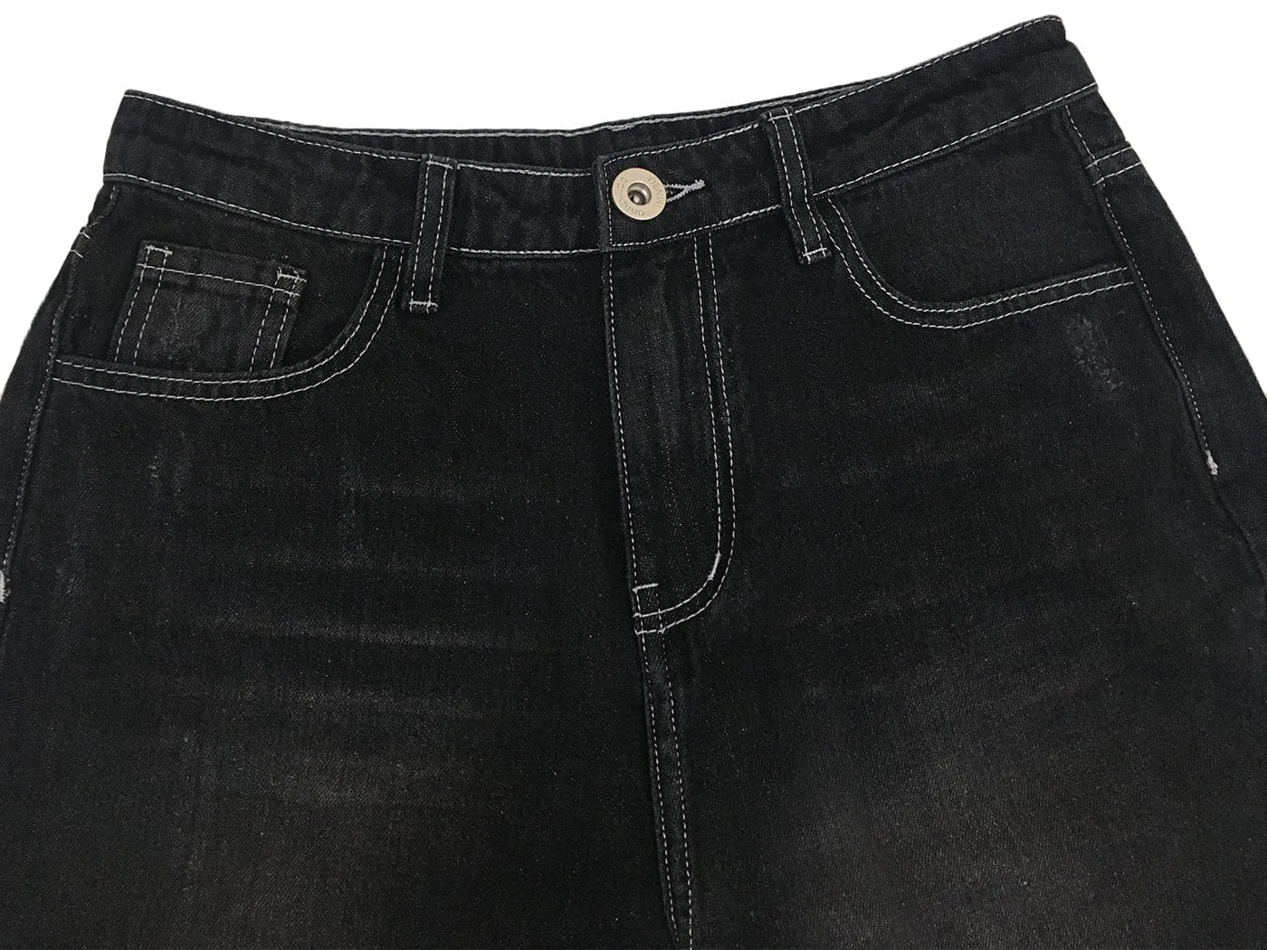 High Waist Ripped Boyfriend Jeans