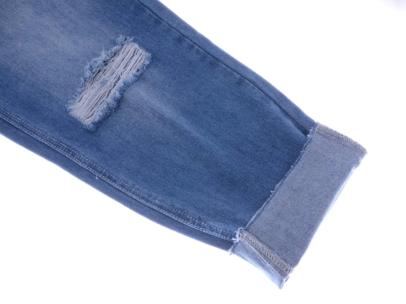 High Waist Ripped Boyfriend Jeans