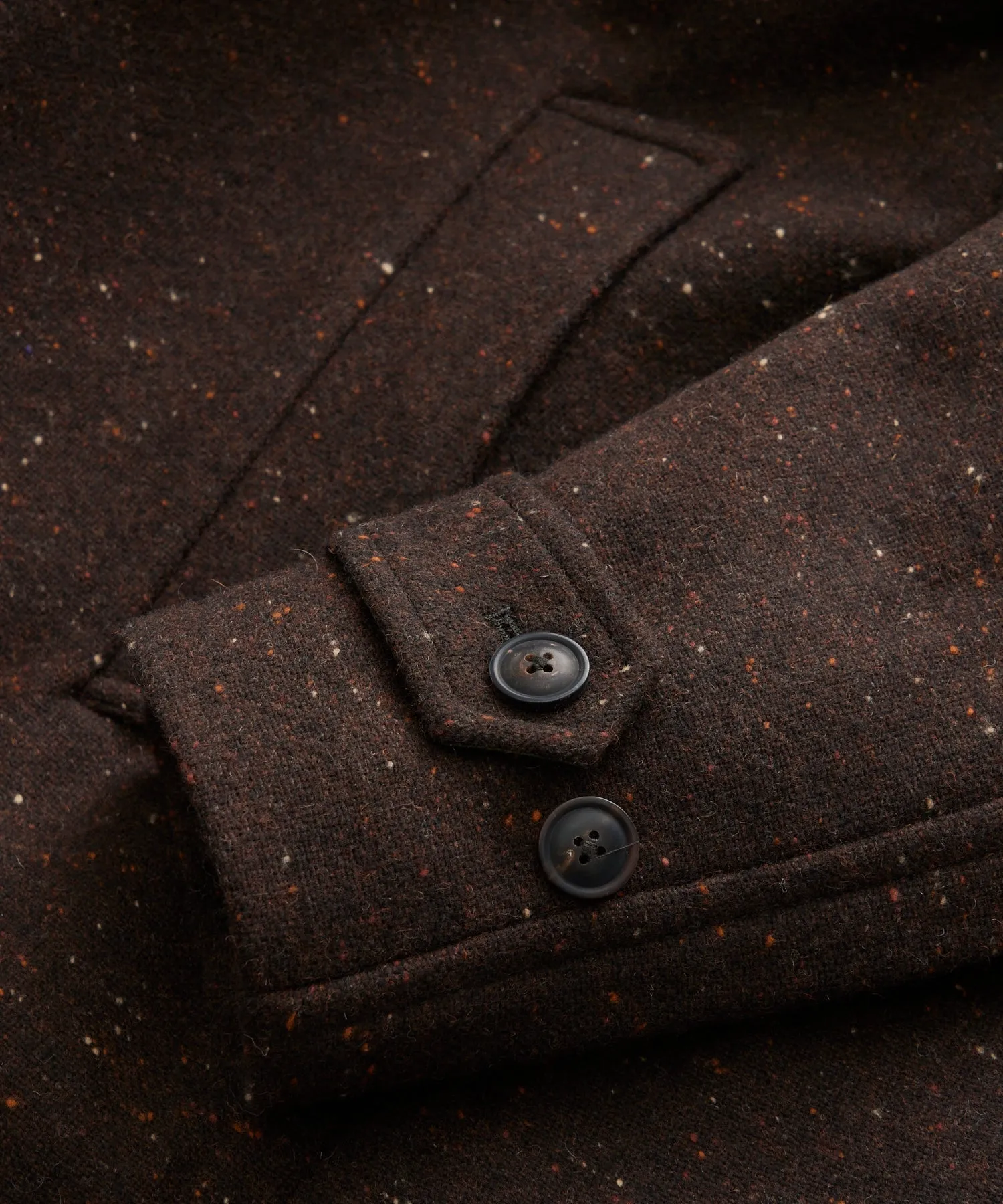 Italian Donegal Wool Balmacaan in Brown