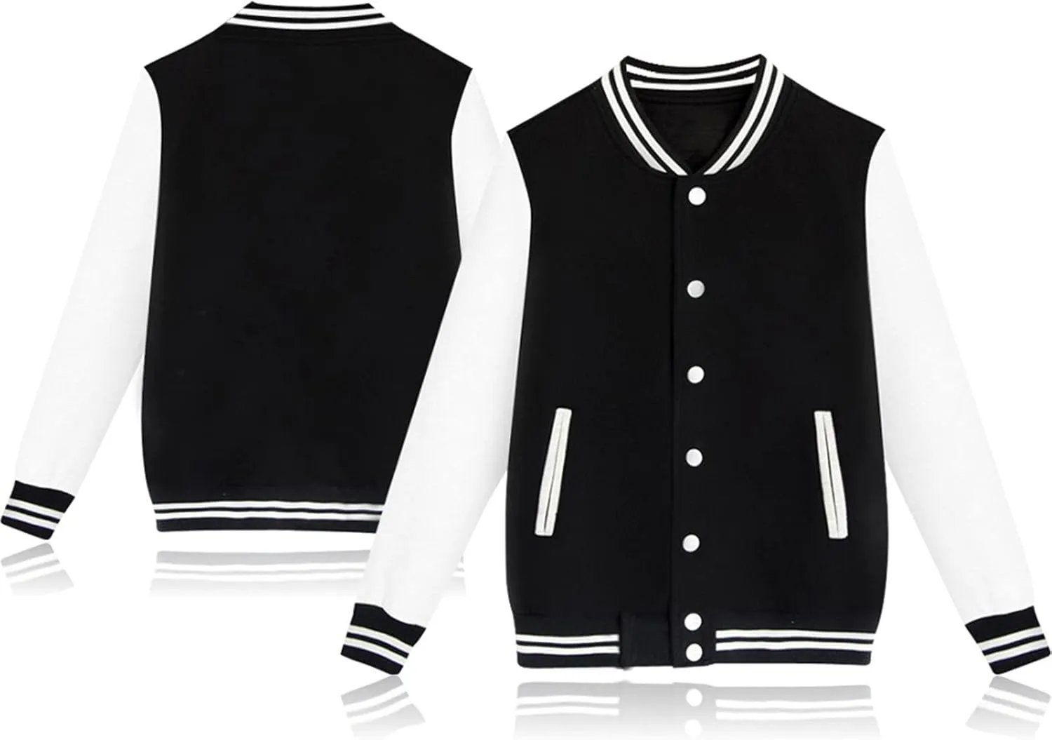 Kingspinner mens Classic Stand Collar Bomber Jacket Slim Fit Varsity Baseball Jacket Bomber Casual Sweater Outwear