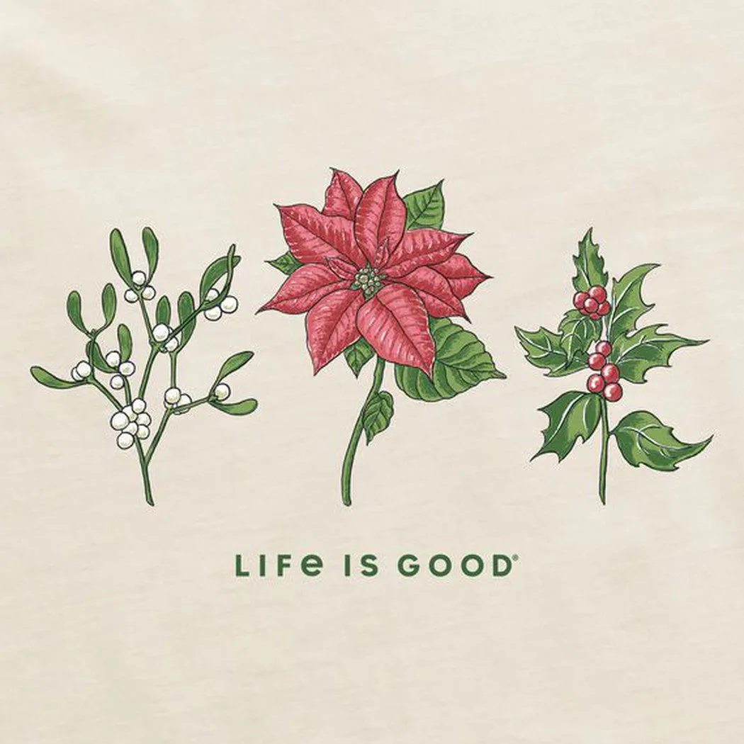 Life is Good Women's Holiday Flowers Long Sleeve Crusher-LITE Vee