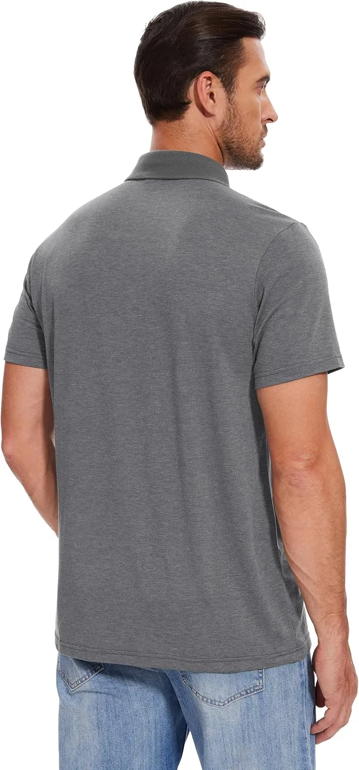 Men's Casual Polo Shirts Short Sleeve Summer Shirts Classic Collared Golf Shirt