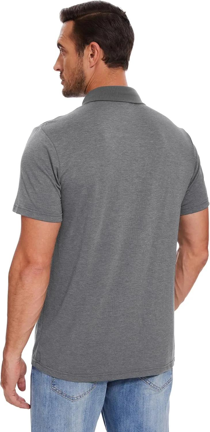 Men's Casual Polo Shirts Short Sleeve Summer Shirts Classic Collared Golf Shirt