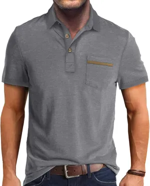 Men's Casual Polo Shirts Short Sleeve Summer Shirts Classic Collared Golf Shirt