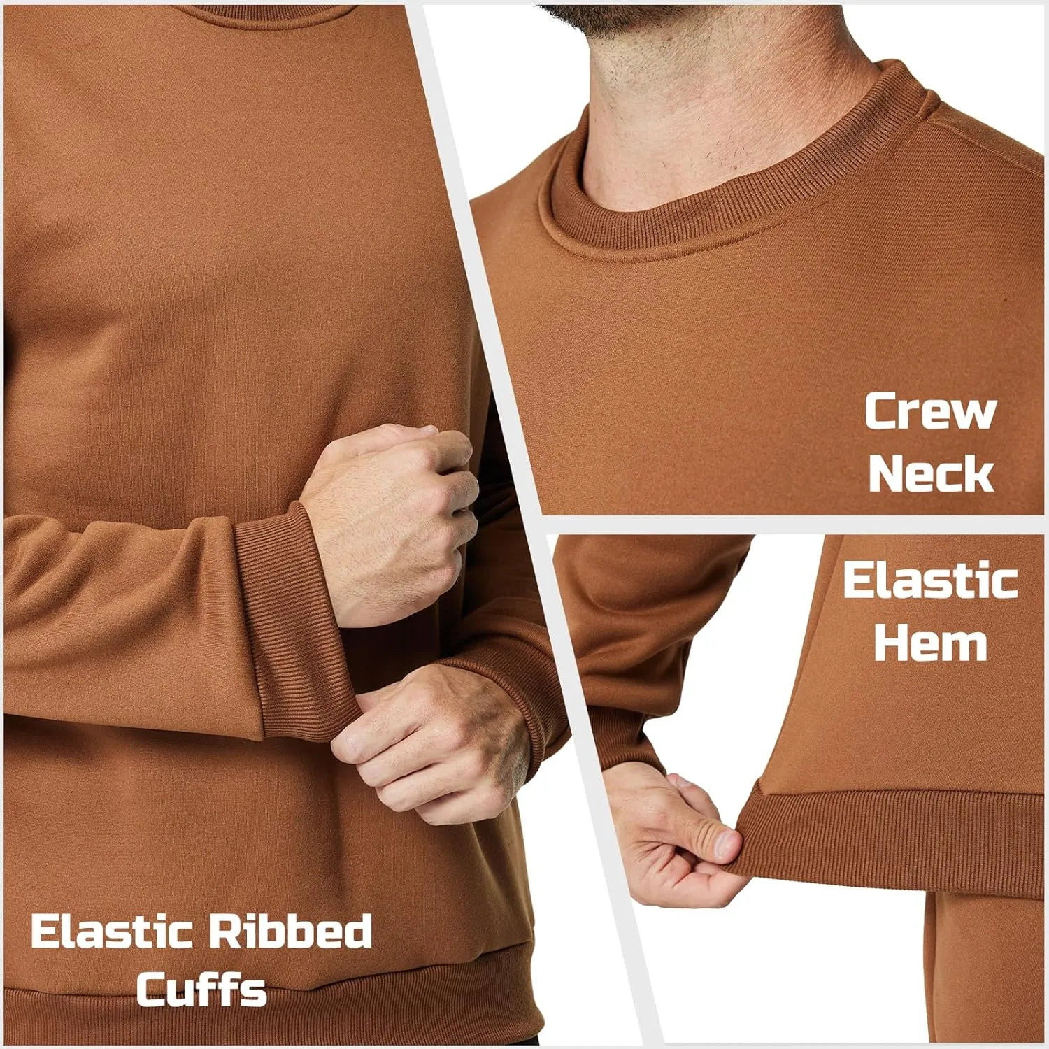 Men's Crewneck Sweatshirt Casual Long Sleeve Sweat Shirts Athletic Fleece Basic Pullover Shirts