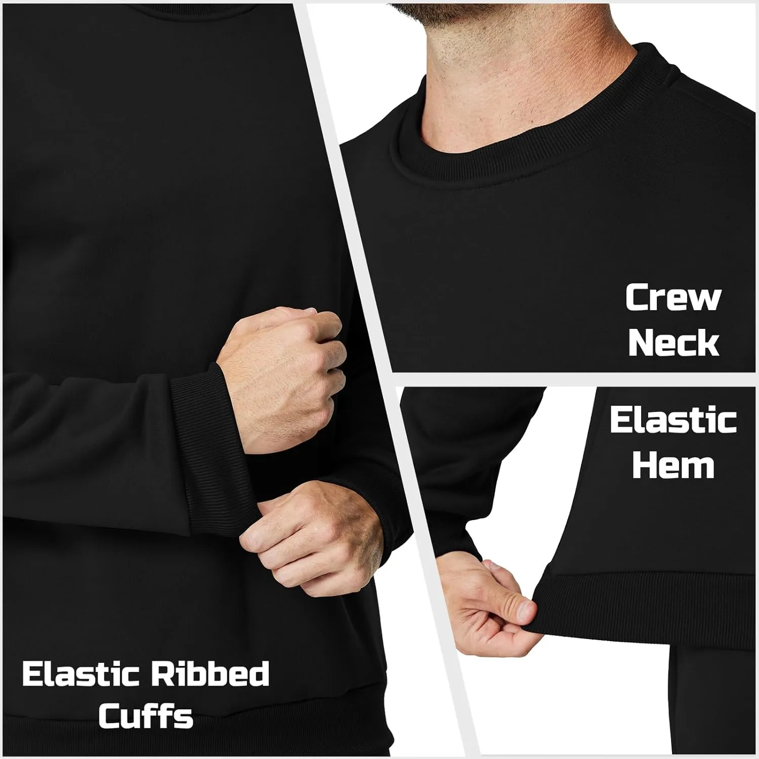 Men's Crewneck Sweatshirt Casual Long Sleeve Sweat Shirts Athletic Fleece Basic Pullover Shirts