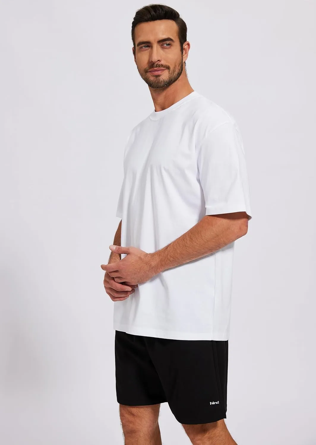 Men's Oversized T-Shirts Cotton Tee Heavyweight Unisex Short Sleeve Crew Neck Loose Fit Basic Tops