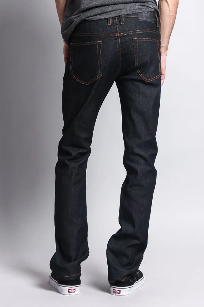 Men's Slim Fit Raw Denim Jeans (Black/Timber)