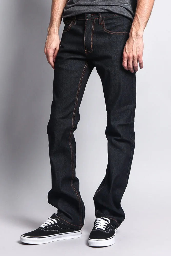 Men's Slim Fit Raw Denim Jeans (Black/Timber)
