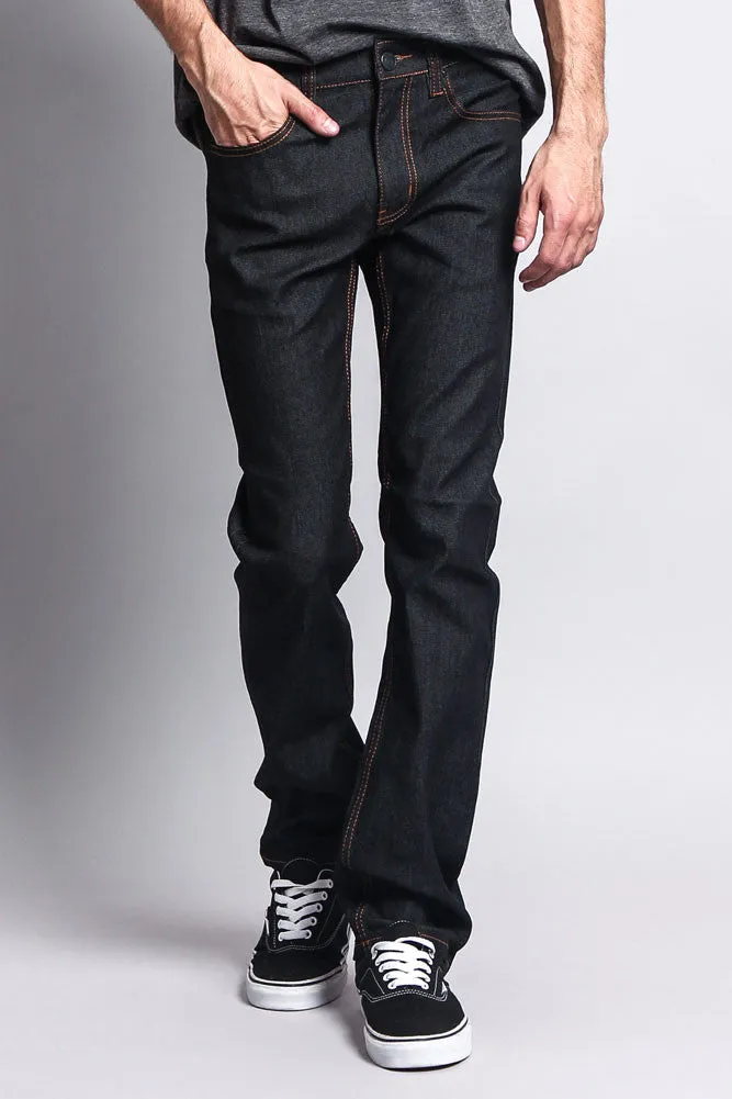 Men's Slim Fit Raw Denim Jeans (Black/Timber)