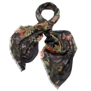 Primula Black Wool Scarf