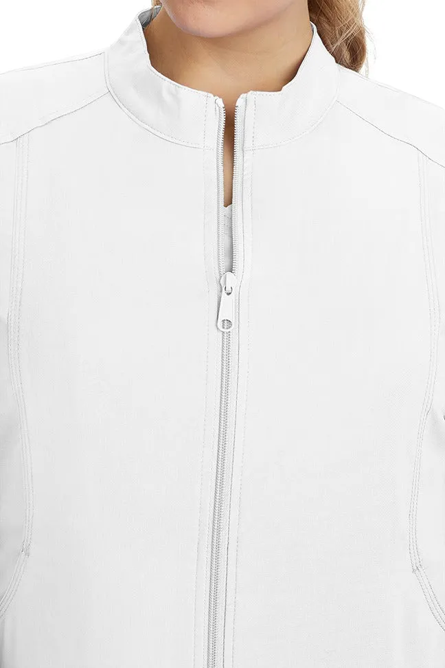 Purple Label Women's Dakota Zip Up Scrub Jacket | White