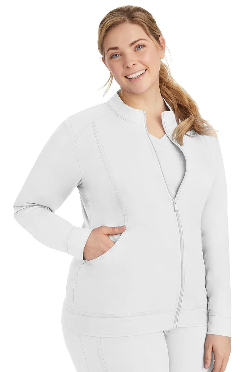 Purple Label Women's Dakota Zip Up Scrub Jacket | White