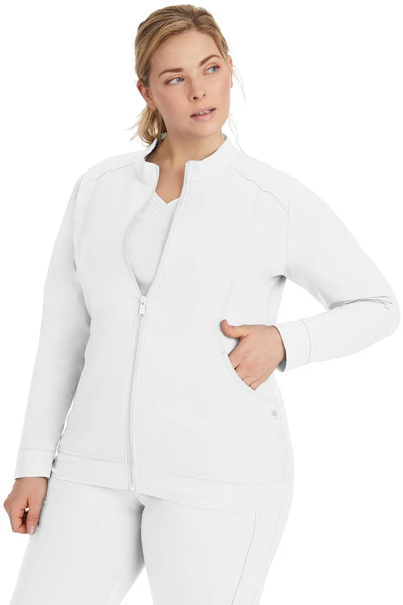 Purple Label Women's Dakota Zip Up Scrub Jacket | White